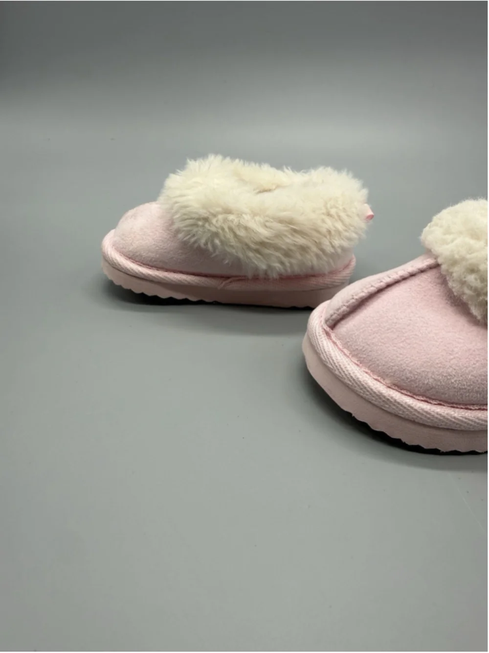 Wonder Nation Pink Faux Suede Bootie Boots Faux Fur Lined Slip-On Girls 3